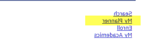My Planner Link on Student Center main page